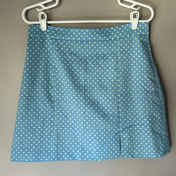 Zara Dresses & Skirts - ZARA Women’s Blue/Green Polka Dot Slit Mini Skirt